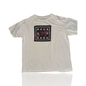 Lady Gaga Haus of Gaga Las Vegas Residency T-Shirt White Unisex L (Heavy Wear)
